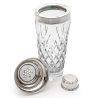 Oversized Vintage Cut Glass and Silver Plated Cocktail Shaker