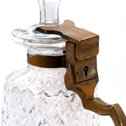 Antique Betjemanns Patent Locking Cut Glass Decanter