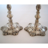 Attractive Pair of George II Style Silver Candlesticks