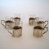 Beautiful Late Victorian Silver Liquor Set with Detachable Clear Glass Cups