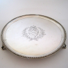 Circualr George III Silver Salver with a Beautiful Floral and Garland Cartouche