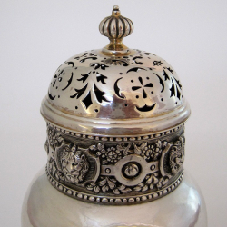 Finnigans Ltd Silver Sugar Caster with a Pierced Pull Off Lid and Gilt Interior
