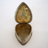 Pretty Late Victorian Heart Shaped Silver Jewellery Box
