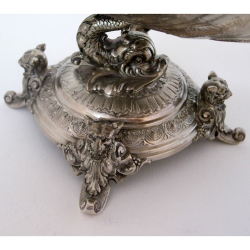 Decorative Victorian Silver Oval Chased Shell Shaped Fruit Dish