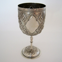 Victorian Silver Goblet Chased with a Pineapple and Floral Pattern