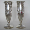 Pair of Elegant James Dixon & Son Silver Urn Shaped Vases