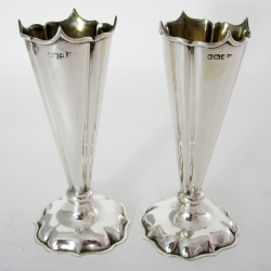 Pair of Stylish Edwardian Silver Vases (1908)