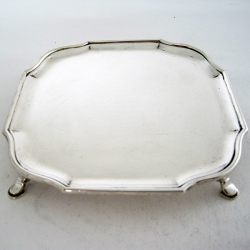 Charming 12.7cm (5") Silver Salver with a Plain Square Face