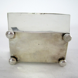 Georgian Style Sarcophagus Shaped Silver Tea Caddy