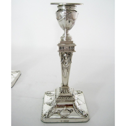 Pair of Classical Edwardian Adams Style Silver Candlesticks