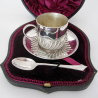 Victorian Silver Boxed Christening Set Comprising Tea Cup, Saucer and Tea Spoon