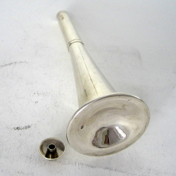 Good Quality Silver Table Lighter in the Form of a Hunting Horn