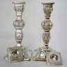 Pair of Ornate Late Victorian Silver Candlesticks