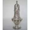 Large Victorian Embossed Silver Sugar Caster with a Detachable Lid