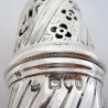 Large Victorian Embossed Silver Sugar Caster with a Detachable Lid