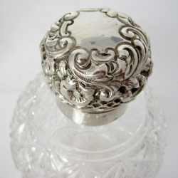 Beautiful Pair of Victorian Silver Topped Perfume Bottles