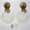 Beautiful Pair of Victorian Silver Topped Perfume Bottles