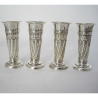 Charming Set of Four Good Quality Edwardian Silver Flower Vases