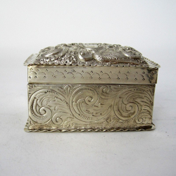 Decorative Rectangular William Comyns Victorian Silver Box