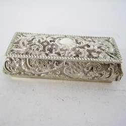 Late Victorian Rectangular Silver Jewellery or Trinket Box