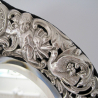 William Comyns Victorian Heart Shaped Silver Dressing Table Mirror
