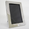 Smart Plain Mount Silver Photo Frame with Black Leather Back
