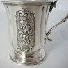 Victorian Silver Childs Christening Mug with a Cast Floral Handle