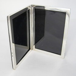 Smart Edwardian Double Folding Silver Photo Frame