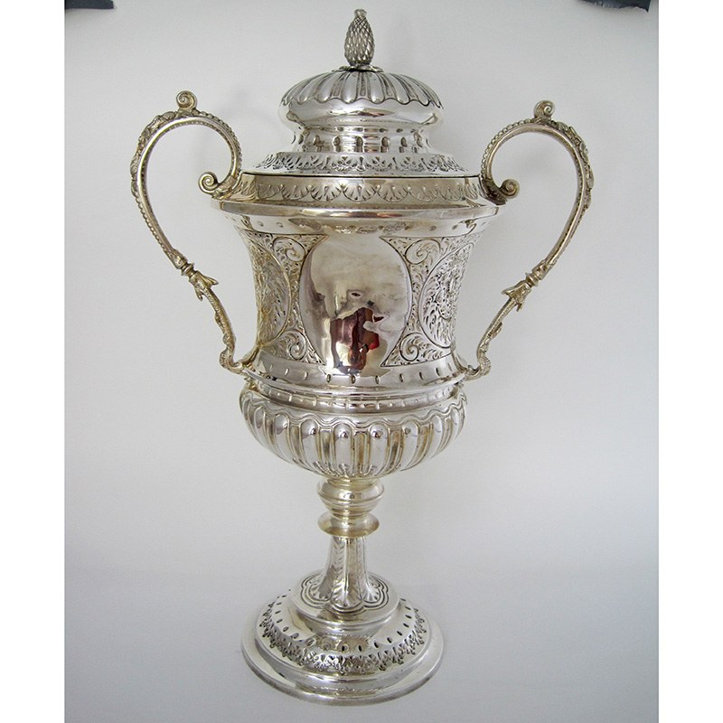 Impressive Late Victorian Campana Shaped Silver Trophy Cup