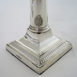 Stylish Pair of Thomas Bradbury & Son Silver Candlesticks