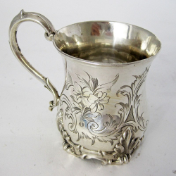 Early Victorian Inverted Bell Shaped Silver Christening Mug (1856)