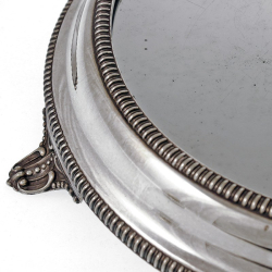Victorian Silver Plated Circular Mirror Plateau Cake Stand