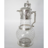 Superb Quality Victorian Silver Plated Claret Jug with Lion and Shield Finial
