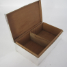 Smart Cedar Lined Rectangular Silver Table Cigar or Trinket Box