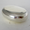 Completely Plain Pebble Shaped Silver Tobacco Box