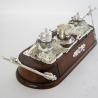 Decorative Late Victorian Oak and Silver Plate Ink Stand
