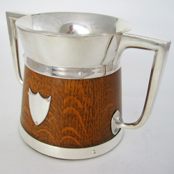 Victorian Oak and Silver Plated Trophy, Flower or Food Container