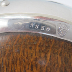 John Grinsell & Son Oak and Silver Plate Barrel
