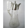 Victorian Silver Plated Claret Jug with Cast Fluted Spout and an Unusual Stylised Handle