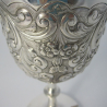 Edwardian Silver Goblet with Knobbed Stem and Plain Splayed Circular Foot