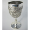 Edwardian Silver Goblet with Knobbed Stem and Plain Splayed Circular Foot