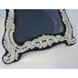 Large Decorative Shaped Rectangular Victorian Silver Photo Frame