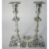Pair of Goldsmiths & Silversmith George III Style Silver Candlesticks