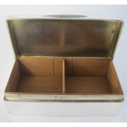 Late Victorian Plain Silver Rectangular Cigar or Trinket Table Box