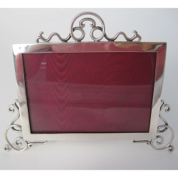 Edwardian Silver Photo Frame with Applied Wirework Scrolling