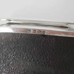 Plain Silver Rectangular Jewellery or Trinket Box with Blue Silk Lining