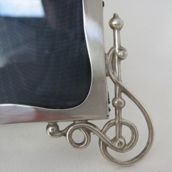 Decorative Victorian Silver Frame with Cast Ribbon and Bow Top Motif