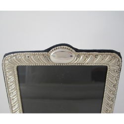 Late Victorian Silver Frame with Embossed Fluted Border