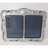 Decorative Edwardian Double Window Rectangular Silver Photo Frame