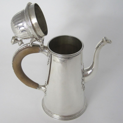 Superb Copy of a Queen Anne Style Silver Chocolate Pot